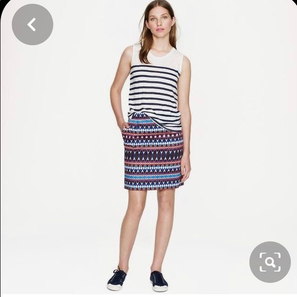 J.crew Gemstone Salon Mini In Print Skirt - Picture 1 of 3